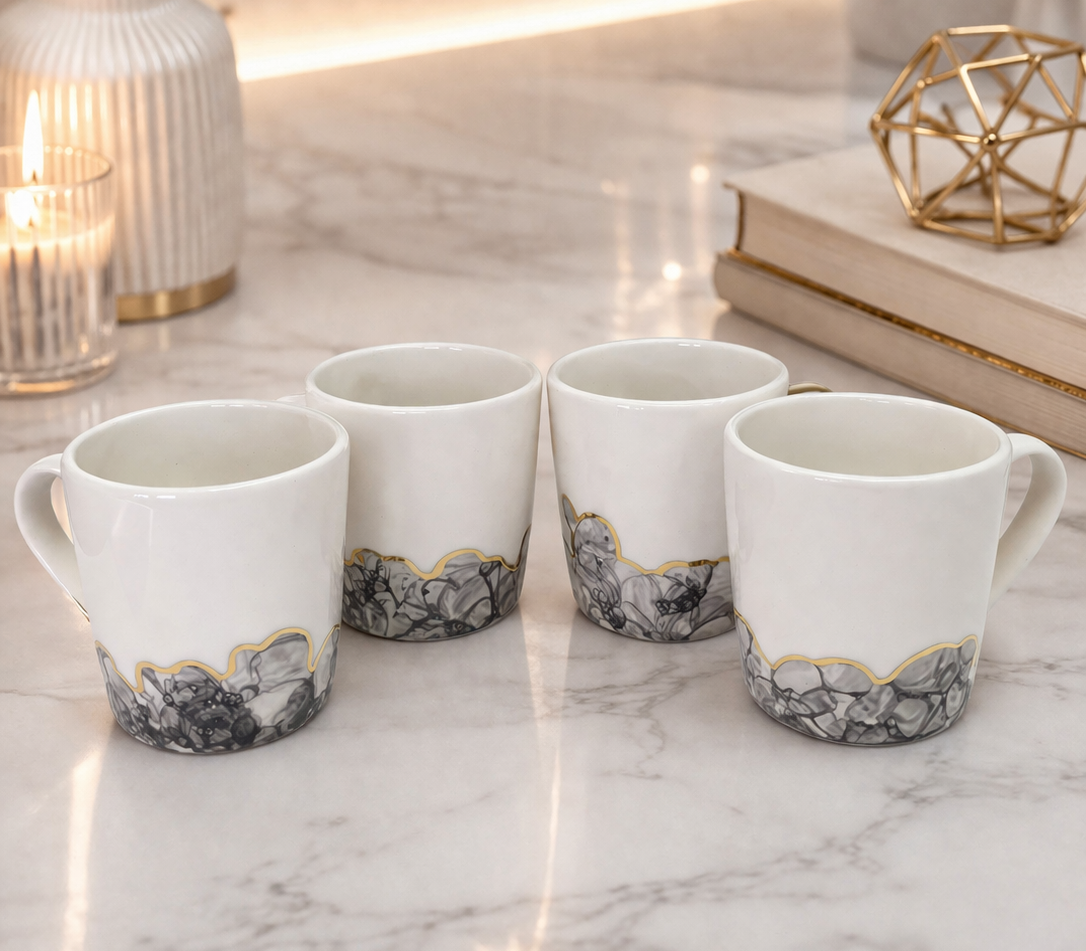 Šalica okrugla zlatni val