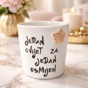 Šalica okrugla zlatni cvijet