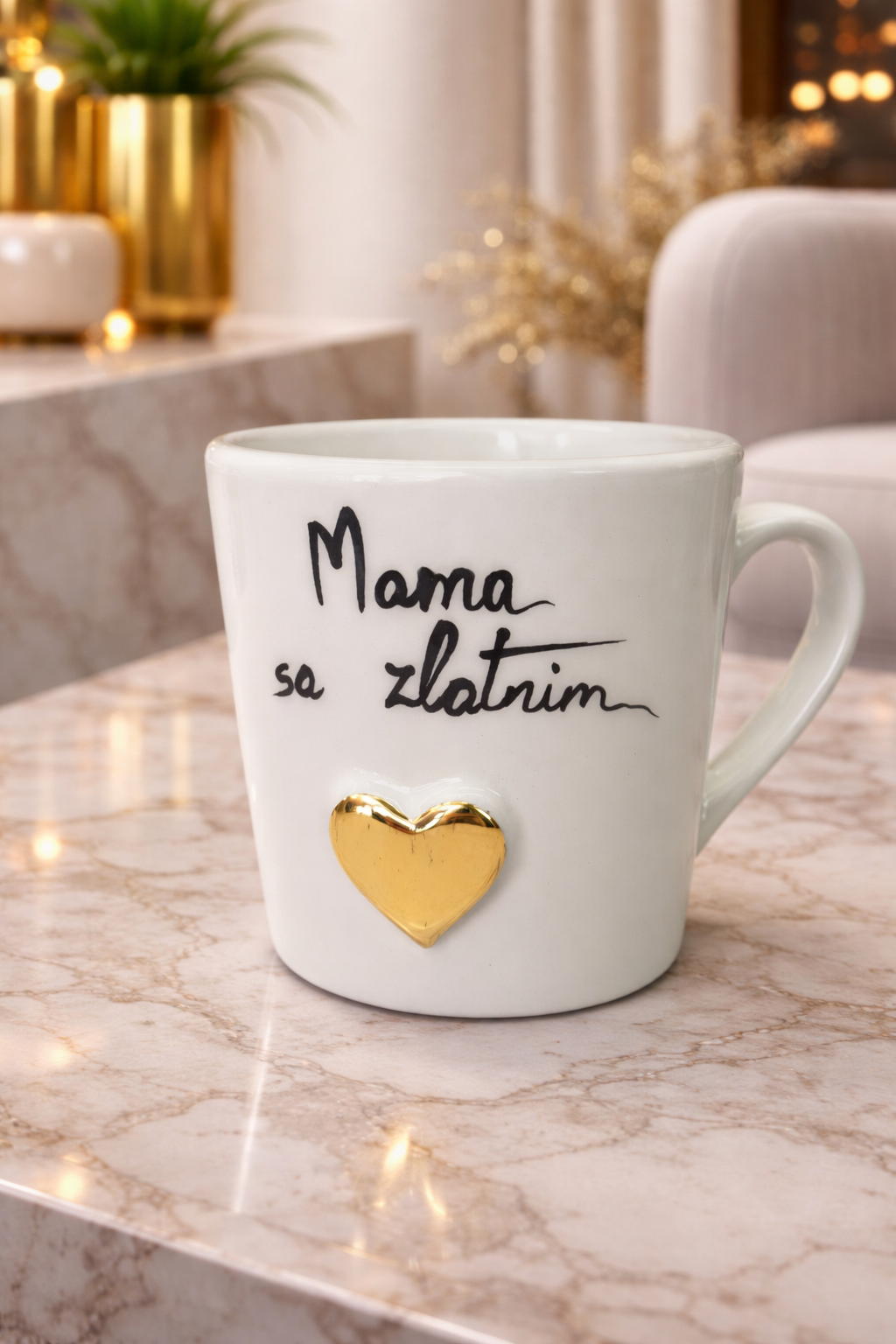 Šalica okrugla zlatni trag