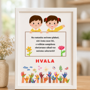 Zahvala za tete u vrtiću okvir