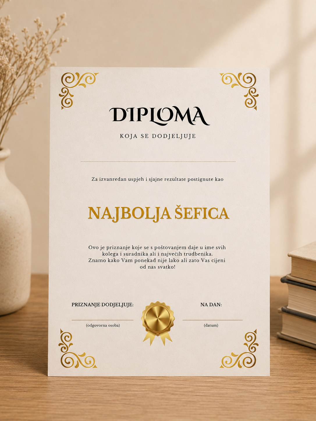 Diploma najbolja šefica