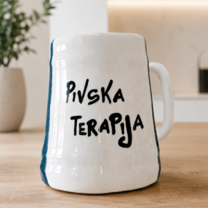 Keramička krigla za pivo plava