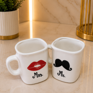 Keramička šalica Mr & Mrs kocka