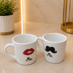 Keramička šalica Mr & Mrs okrugla