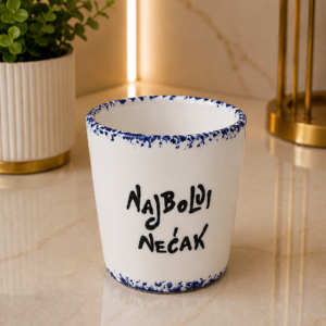Personalizirana plavo bijela šalica